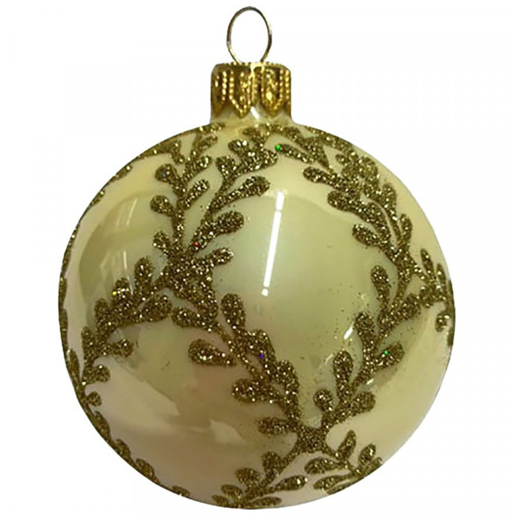 Шар стекло 10см "Веточка ромб" п/у арт.КУ-100-194114/1