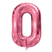 Шар фольгированный 102см Фигура "Цифра 0" Rose Gold арт.6073305