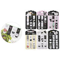 Закладка-магнит (Mazari) Котики 6 штук 6х2см ассорти арт.M-3382