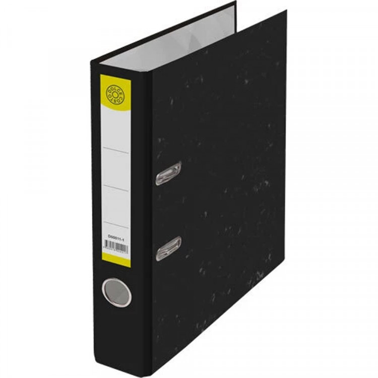 Папка-регистратор 50мм  мрамор черный, без уголка, собранная