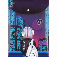 Папка-конверт на кнопке А4 (deVENTE) 300мкм City Girl вертикальная арт.3079405