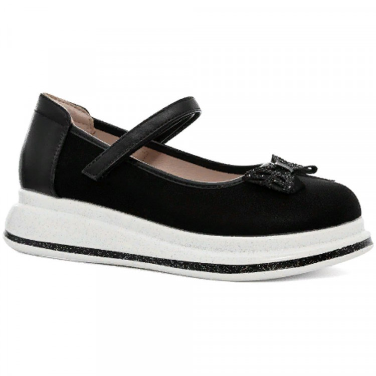 Туфли для девочки (TOM.MIKI) черные верх-искусственная кожа подкладка-натуральная кожа размерный ряд 33-35 арт.B-10231-A