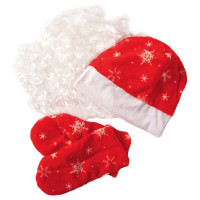 Набор карнавальный "Дед Мороз" (шапка,варежки,борода) арт.1037