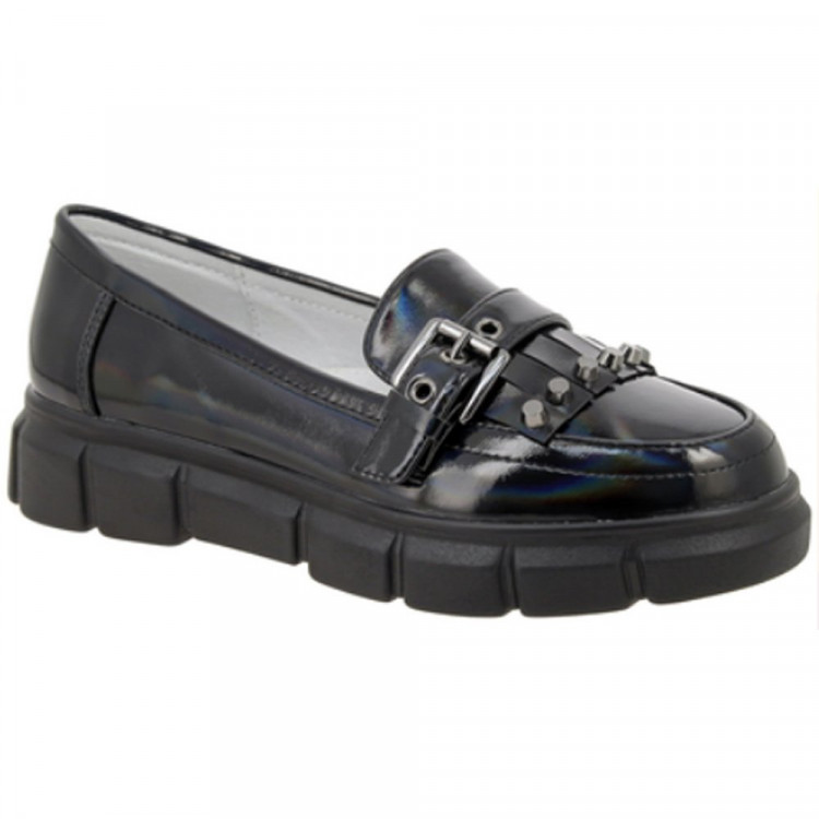Туфли для девочки (Kenka) черные верх-искусственная кожа подкладка-натуральная кожа размерный ряд 34-37 артикул MYQ_8228-1_black