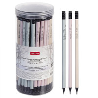 Карандаш чернографитный Hatber с ластиком HB Mist  круглый корпус арт.	BL_081965 (Ст.72)