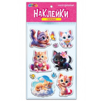 Наклейки гелевые (MultiArt) Котята арт.STICKGEL-122806