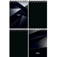 Блокнот А6 мягкая обложка на гребне 40 листов (Prof-Press) В черном цвете клетка ассорти арт.Б40-9342