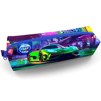 Пенал-косметичка 1 отделение (Hatber) Неоновый пит-стоп мягкий 210х50х60мм арт.NPk_61158