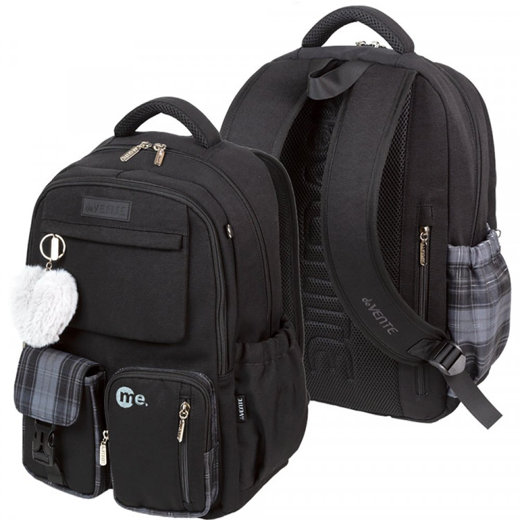 Рюкзак для девочек deVENTE Я. Черный (ME. Black) 42x31x20 см арт.7032629