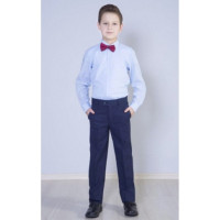 Брюки для мальчика (OVAS) Полоса классический силуэт артикул 3204 размер 36/152-42/170 цвет черный/полоса