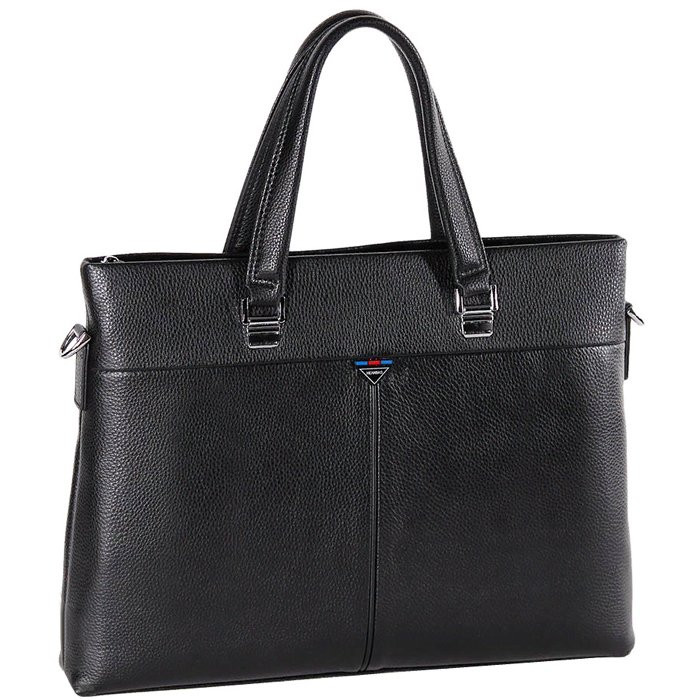 Портфель мужской 38*28*05см (S-Style) Heanbag цвет черный, натуральная кожа арт.80028-5KH black