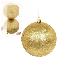 Набор шаров 10см 02шт/наб. "Посыпка из блесток" цв.золото арт.201-0710