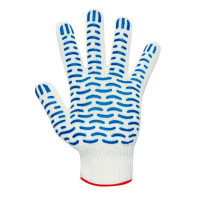 Перчатки хлопчатобумажные с ПВХ 10 класс 5 ниток волна белые 148 тэкс