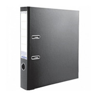 Папка-регистратор 80мм ПВХ с 1 сторонней обтяжкой, металлический уголок, разобранный, черный Attomex арт.3093305 (Ст.10)