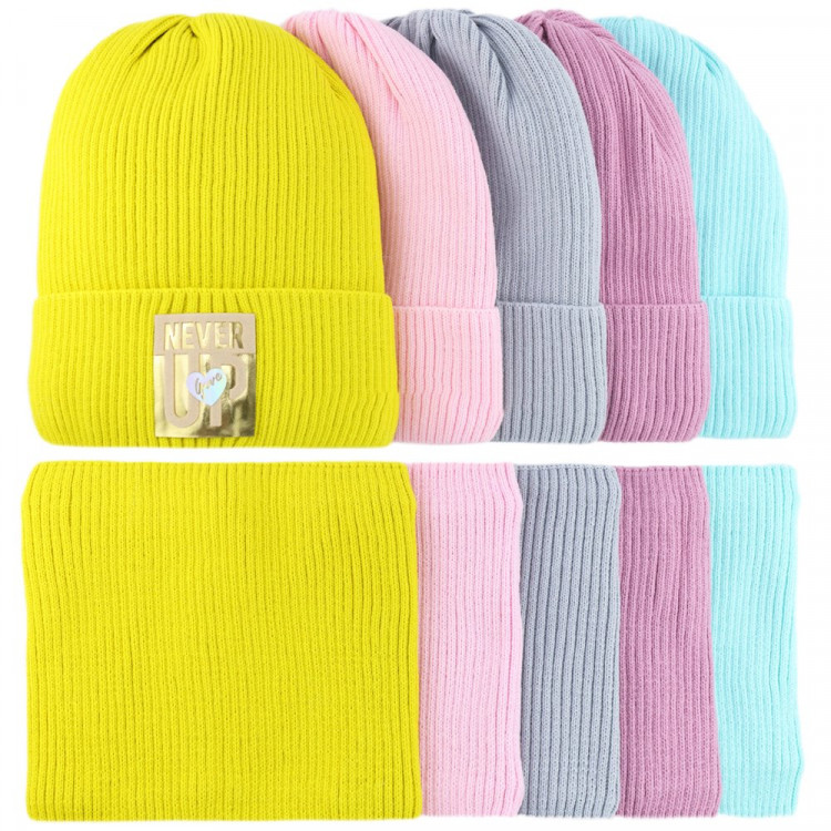 Комплект зимний для девочки (Полярик) арт.E-01-94 размер 52-54 (шапка+снуд) цвет в ассортименте