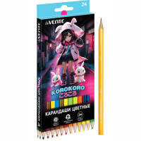 Карандаши цветные (deVENTE) Korokoro 24 цвета 2М 2,8 мм шестигранные арт.5024534