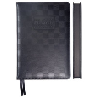Ежедневник А5 2026 к/з deVENTE "Total Black" черный паттерн в клетку, черн.срез, 168л арт.2232683