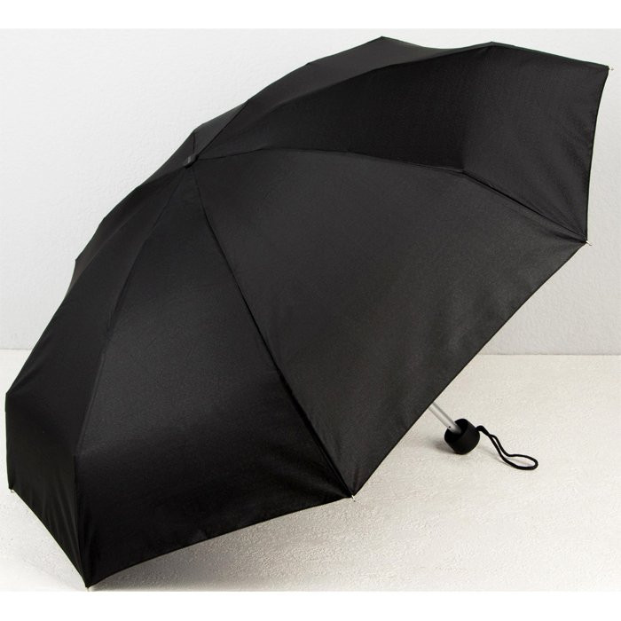 Зонт механический мини «Однотонный», 5 сложений, 8 спиц, R=45 см, цвет чёрный арт.4950774