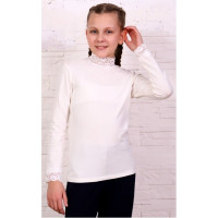 Джемпер для девочки трикотажный (Ликру) длинный рукав цвет экрю арт.0066 Агата размерный ряд 32/128-40/158