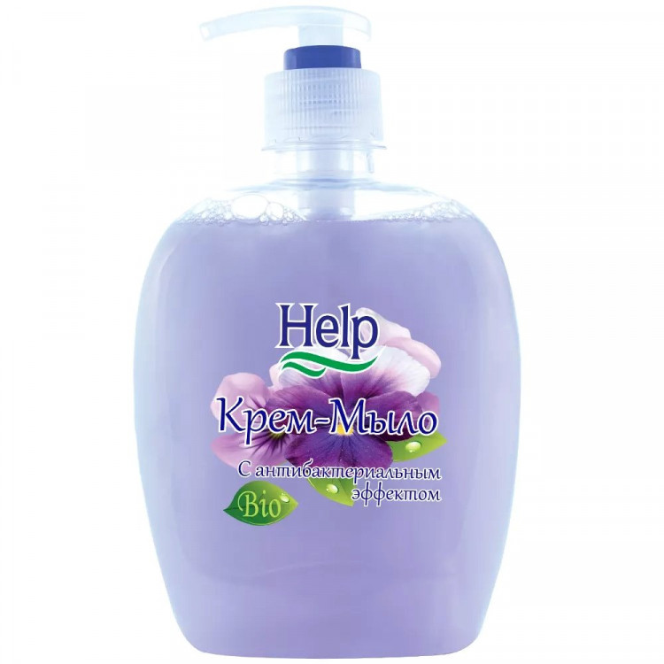 Крем-мыло жидкое 500миллилитров дозатор HELP антибактериальный