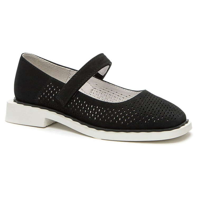 Туфли для девочки (BETSY) черный верх-искусственный нубук подкладка-натуральная кожа размерный ряд 30-35 арт.938305/02-01