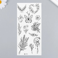 Татуировка на тело "Бабочки и растения" 19*9,5см арт.9884248