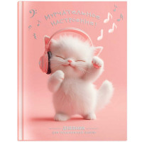 Дневник для музыкальной школы твердая обложка 48 листов (Феникс) Котенок меломан глянцевая ламинация тиснение фольгой справочная информация арт.72681