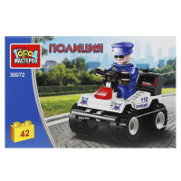 Конструктор пластиковый Полицейский на квадроцикле 42 детали (Город мастеров) арт.30072-JS