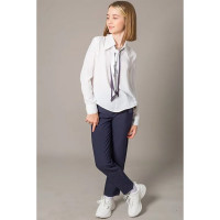 Блузка для девочки (Делорас) длинный рукав цвет молочный арт.C63087 размерный ряд 34/134-40/152