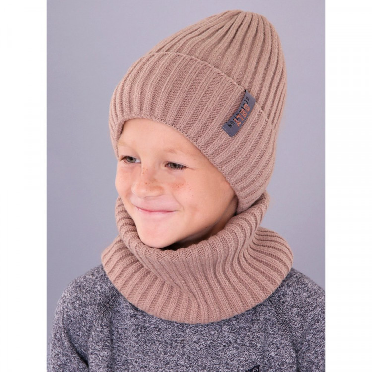 Комплект зимний для мальчика (Полярик) арт.M-02-87 размер 52-54 (шапка+снуд) цвет в ассортименте
