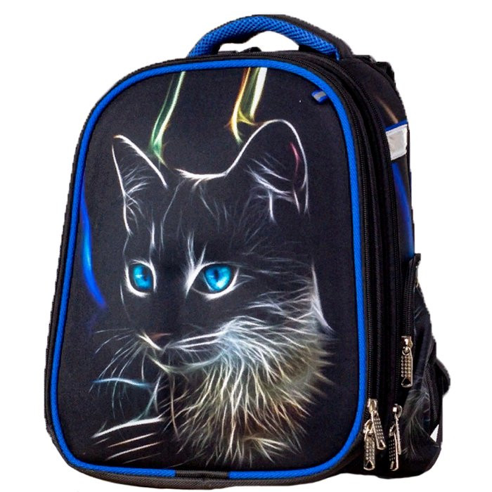 Ранец для девочки школьный (LeronBags) Денди  Кошечка-синеглазка 28х36х17см арт 0120-322/052