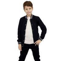Бомбер для мальчика (UNIKKIDS) арт.UK-1053 размерный ряд 40/152-46/176 цвет черный
