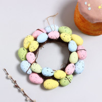 УЦЕНКАПАСХА Пасхальный декор "Венок ярких яиц" 21*21*5см арт.9954542