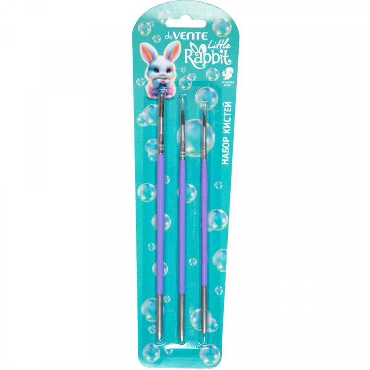 Набор кистей белка 3 штуки в наборе deVENTE Маленький кролик (Little Rabbit) №1, 3, 6 арт 8072610