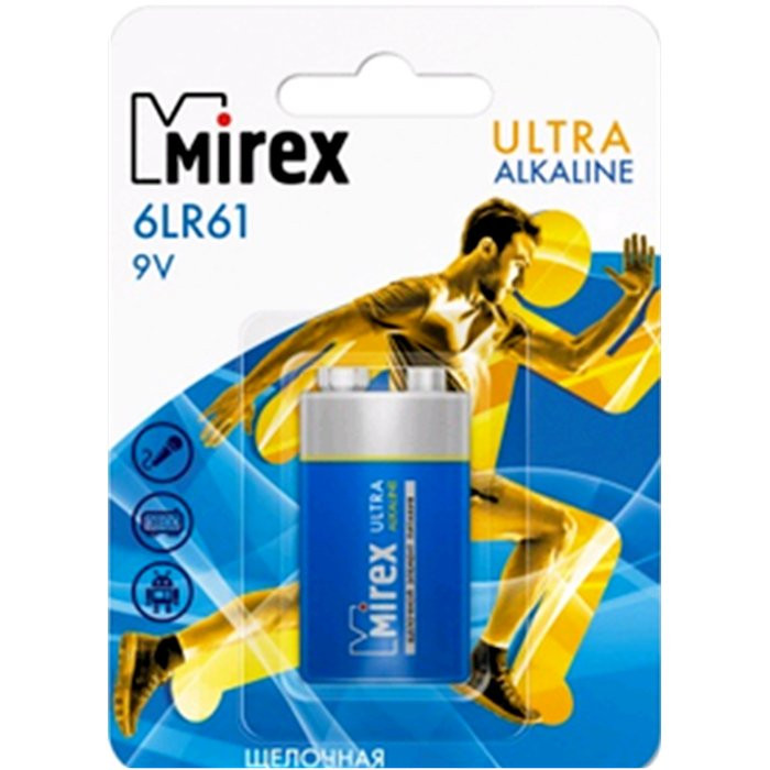 Батарейка 6LR61 9V Mirex крона алкалиновая