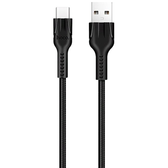 Кабель USB - 8 pin HOCO U31 Benay, 1.0м, круглый, 2.4A, ткань, цвет: чёрный