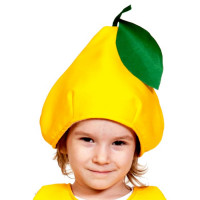Маска-шапочка карнавальная ткань (САД_ОГОРОД) "Груша" цв.жёлтый/зелёный р.52-54 арт.4115