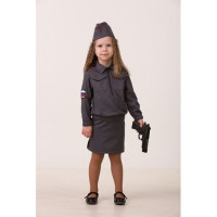 Костюм для девочки Полицейская (куртка,юбка,пилотка) р.30/116-38/146 ткань арт.5709