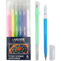 Набор ручек гелевых акриловых 6 цветов (deVENTE) Hobby creative d=1 мм  в пластиковой коробке арт.5051537