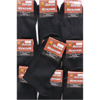 Носки мужские арт.С30С29 размер 25-31 хлопок 70% полиэстер 30% цвет черный (Ногинка)