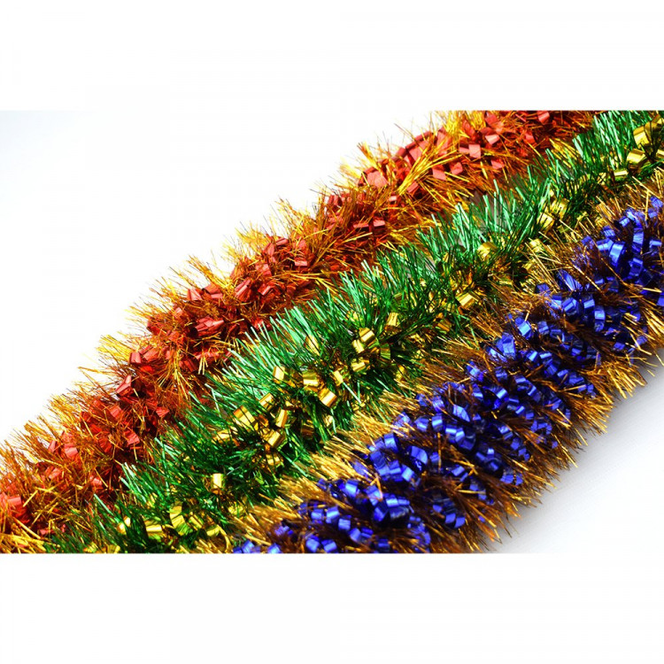 Мишура 2м №28 75+75мм "Микс" цвет ассорти  (Ст.10/40)