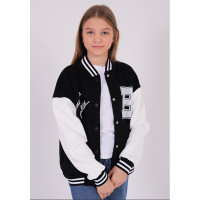 Бомбер для девочки (MULTIBREND) арт.403035 размер 36/140-44/164 цвет черный