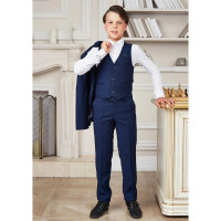 Брюки для мальчика (Praleska) арт.23033-2 Президент 3 полнота зауженный силуэт размерный ряд 28/122-46/182 цвет синий