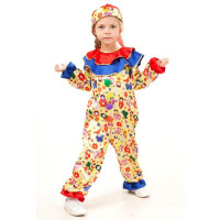 Костюм для девочки Скоморох (комбинезон,колпак) р.32/128 ткань арт.1004 к-18-32