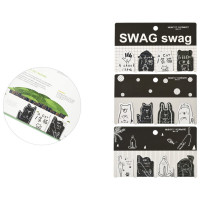 Закладка-магнит (Mazari) Коты черно-белые 4 штуки 4х3см ассорти арт.M-3384