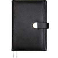 Ежедневник А5 недат. к/з deVENTE "Denver" черный, крем.бумага, 136л, магнит. застежка арт.2234612