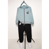 Костюм спортивный для девочки арт.3215-48 размер 30/122-36/140 трикотажный цвет голубой/черный