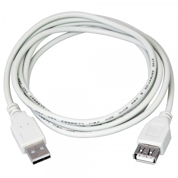 Кабель USB 2.0 Am-Af 1,8м удлинитель Rexant, серый, 18-1114