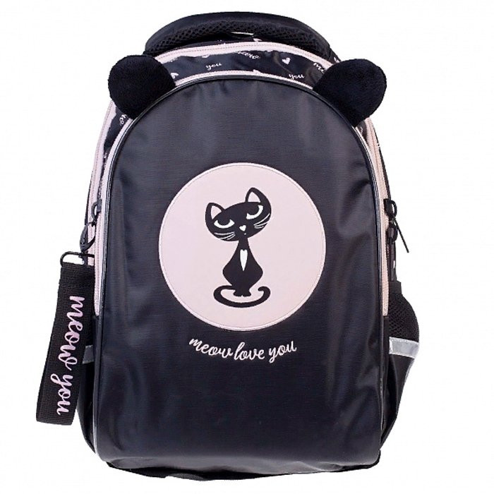 Рюкзак для девочек (Hatber) STREET Мур-Мяу 40х26х19 см арт.NRk_77090
