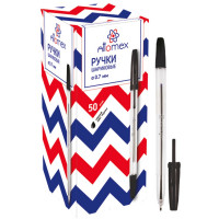 Ручка шариковая  прозрачный корпус  (Attomex) черная 0,7мм арт.5073321